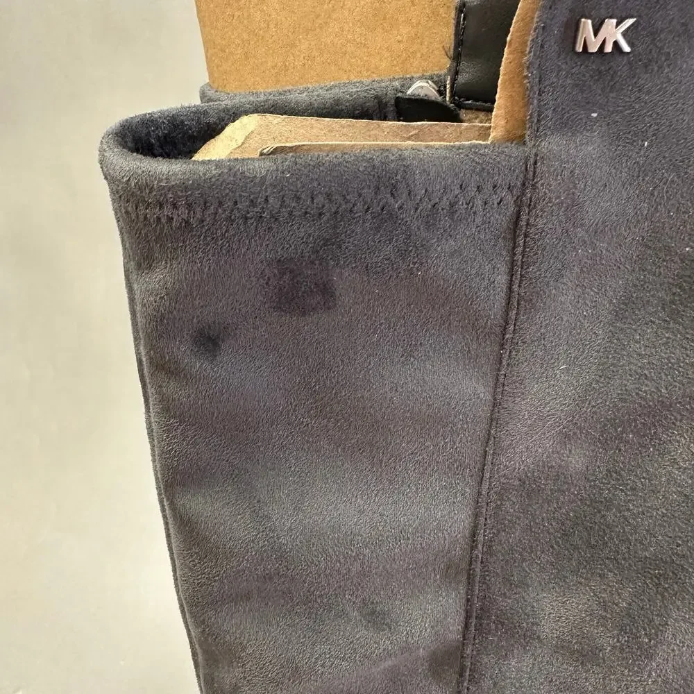 Michael Kors Bromley stretch over the boots gray faux suede‎ Size 9.5